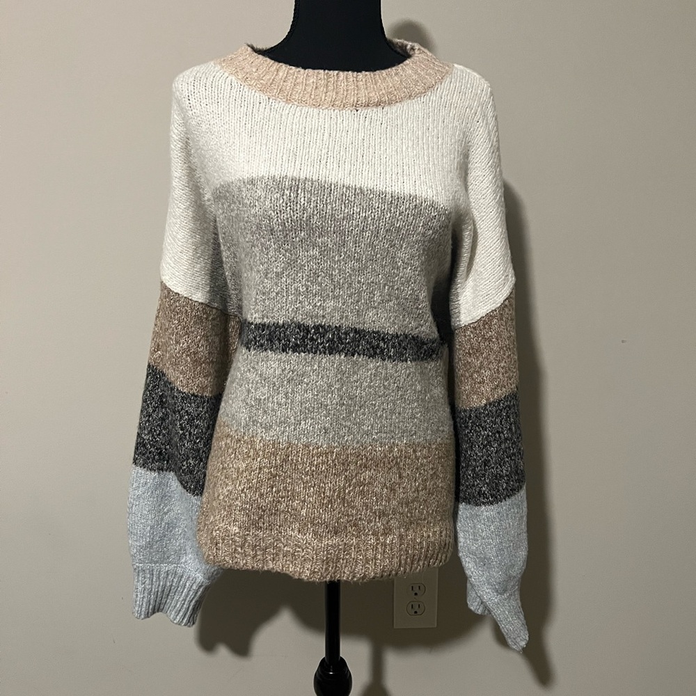 Loft Colorblock Crewneck Sweater